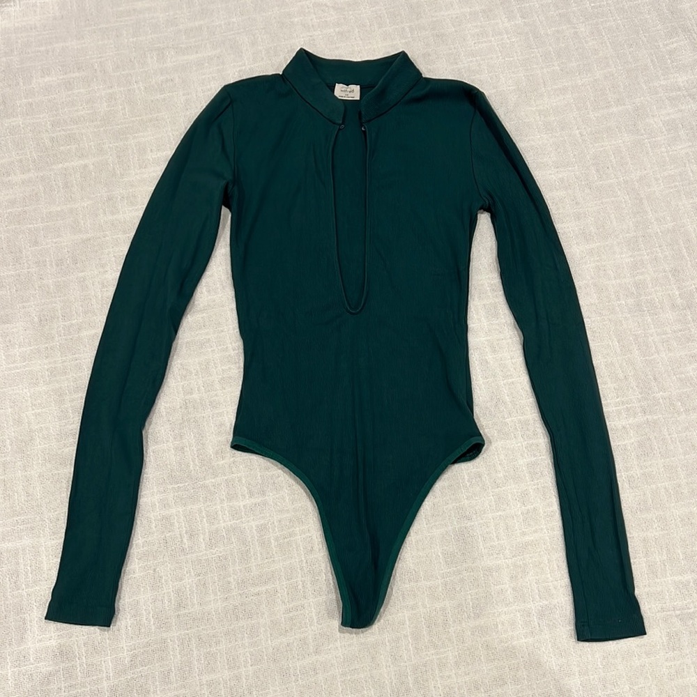 Aritzia Wilfred Bodysuit Cutout Thong | Green | XS
